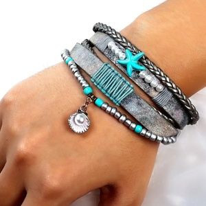 LEATHER Starfish Leather Bracelet